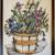 Original Signed JR Blair Color Glass Etching Framed Art flowers floral 2 thumbnail