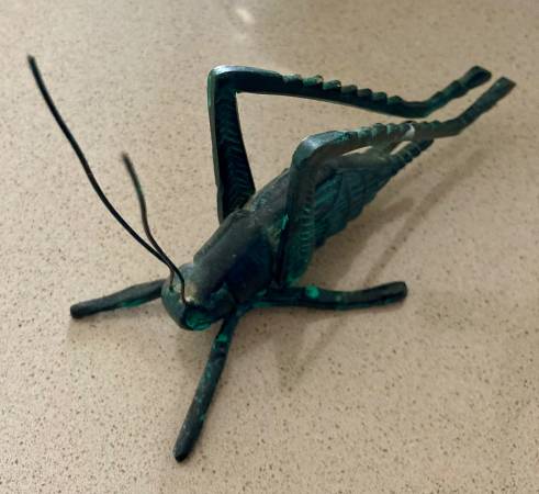 Solid Brass “Hearth” Cricket with Verdigris Finish 1