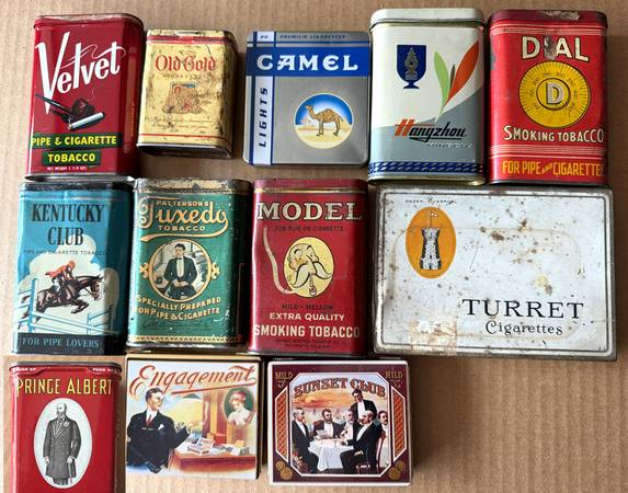 12 Vintage Tobacco Tins 1