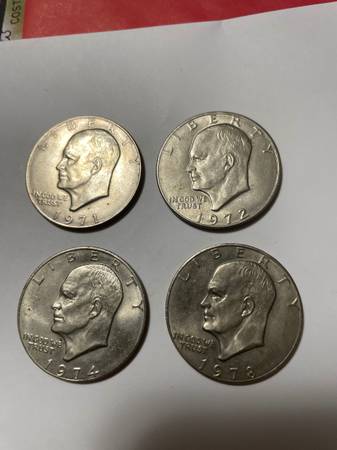 Eisenhower Dollar Coins. AU-53 or better condition 4 for 1