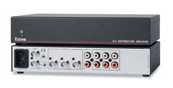 Extron DA 3AV RCA Audio/Video Amplifier w Gain & EQ Controls 1