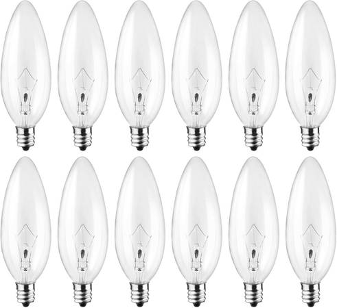 TWELVE 60 Watt E12 INCANDESCENT Candelabra/Ceiling Fan Bulbs... 1