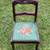 Antique Mahogany Carved Wood Needlepoint Seat Childs Accent Chair 2 thumbnail
