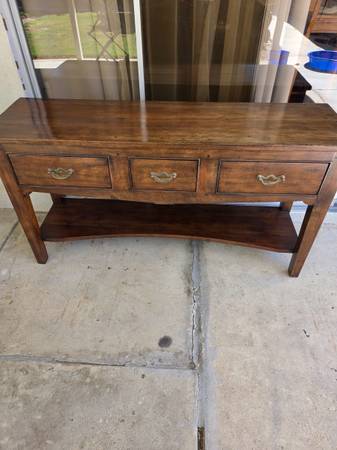 SOLID WOOD RUNNER TABLE WITH DRAWERS 1