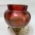 Bohemian Cranberry Glass Footed Bowl. 11 thumbnail
