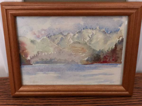 6 1/2"  X 8 1/4"  Framed West Coast Scenic Original Water Colour 1