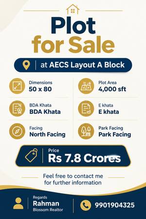 Plot for Sale at AECS Layout A Block - Rs 7.8 Crores 1
