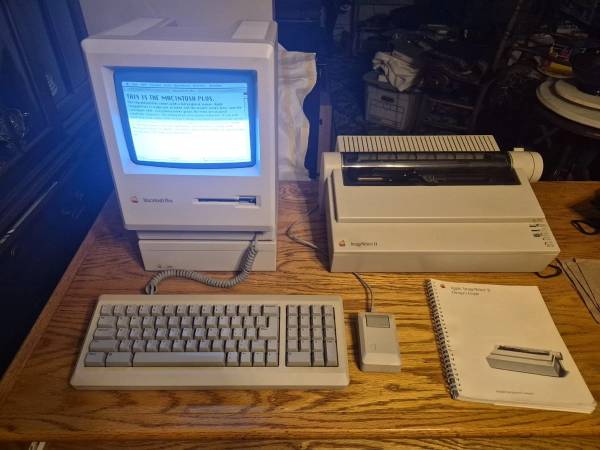 Apple Macintosh Plus w/ Keyboard, Mouse, ImageWriter II And RARE 20SC 1