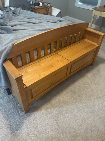 Solid Wood Queen Storage Bed Frame 1