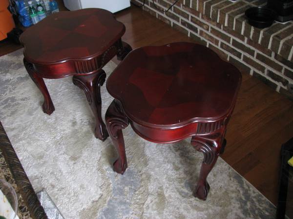 Two Solid Wood End Tables 1