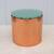 Mid-Century Modern Paul Mayen Style Glass and Copper Drum Side Table 3 thumbnail