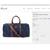 Brouk & Co. Lauren duffel weekender bag in blue suede, brown leather 9 thumbnail