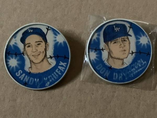 Sandy Koufax and Don Drysdale Motion Buttons 1