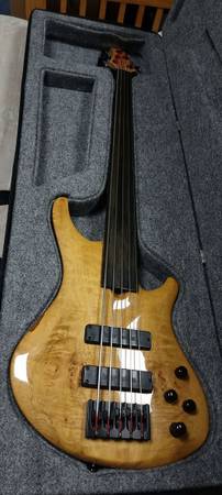 Roscoe SK Custom 5 string Fretless 1