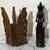 TWO BEAUTIFUL HANDCARVED SOUTHEAST ASIAN STATUES - DEITY + SCREEN 5 thumbnail