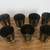 1950's Set: 7 Fred Press Black/22K Gold Fish Design Cocktail Glasses 3 thumbnail