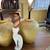 (2) Mid century sort of drip glaze ginger jar plaster lamps A266 4 thumbnail