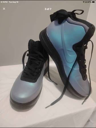 Nike Air Force One Foamposite Black Blue 1