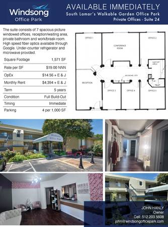 Engineering/Professional Office Space/ South Lamar -Available Now 1