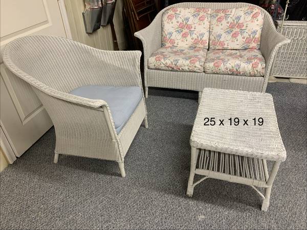 Henry link REAL wicker furniture; love seat $350, chair 250 and table 100*OBO 1