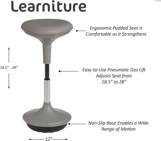 Height-Adjustable, Foam-Padded Backless Wobble Stool 1