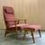 1960s Norwegian Teak and Beech High Back Reclining Chair and Ottoman 9 thumbnail