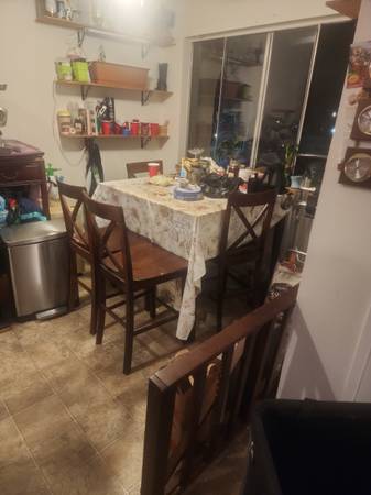 Solid Wood Dining Table & 4 Chairs - $150 1
