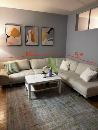 Beige L Shaped Couch FREE 1