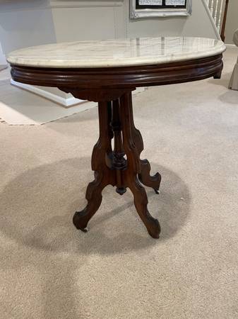 Antique Victorian Marble Top Table 1