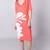 NEW V-Neck Sweater Dress Coral Flower Blossom Graphic Nina Leonard XL 1 thumbnail