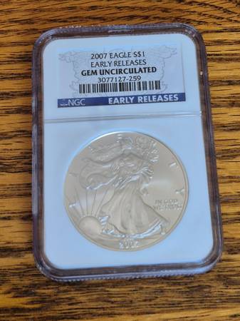 2007 SILVER EAGLE DOLLAR - Early Release Gem Uncirculated NGC Graded 1