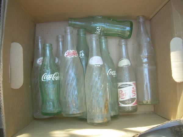 10 California 50-60's Pop Soda Bottles - Dug 1