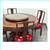 Vintage Asian Rosewood Round Dining Table + Four Chairs, Set 3 thumbnail