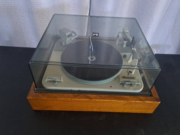 Vintage Garrard Type A Turntable - Heavy Wood Base with Dust Cover 1