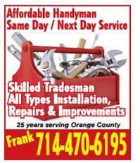 HANDYMAN PLUMBING ELECTRICALL GENERAL REPAIRS @ 714 470 6195 1