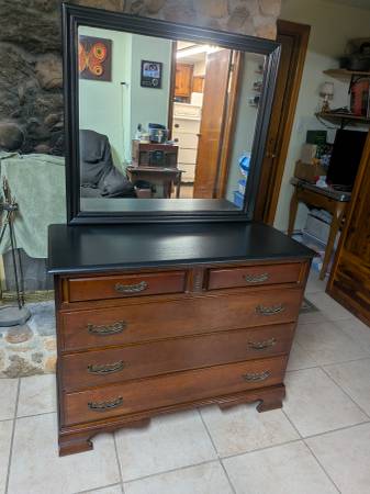 Solid Wood Dresser with Mirror - furniture - by owner - sale