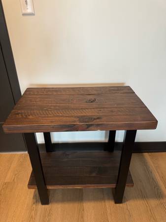 End Table solid wood with metal frame 1