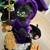 ANNALEE HALLOWEEN CAT IN PURPLE WITH BROOM AND MOUSE  CARRYING ORANGE 2 thumbnail