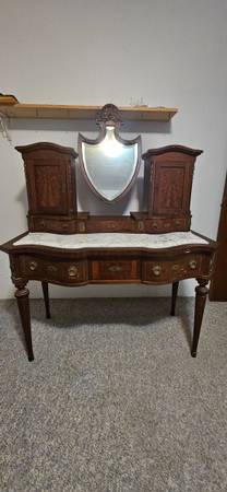 Provincial Marble Top Vanity w Mirror 1