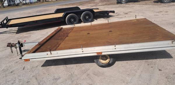 8x10 Tilt deck flatbed utility snowmobile mower atv trailer Aluminum 1