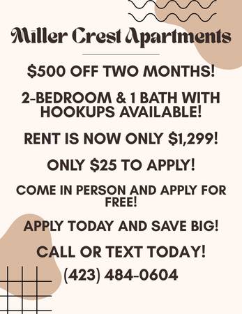 September Availability: 2-BEDROOM and 1.5 BATH! NO STAIRS! APPLY NOW! 1