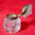Antique Cut Crystal Inkwell Lidded Hand Painted Flowers Ink Pot 2 thumbnail
