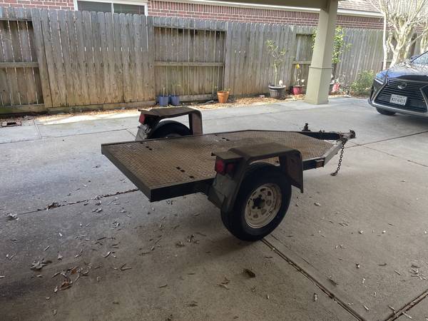 Flatbed trailer, 3/8" diamond plate steel, 4' x 8' bed 1