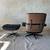 Eames Style Lounge Chair & Ottoman – Black Italian Full Grain Leather, Walnut  3 thumbnail