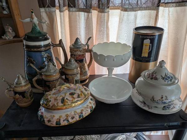 Multiple Steins / Milk glass / soup tureens 1