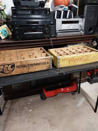 Vintage Coca-Cola Coke & RC COLA Wood Crates 1960s 1