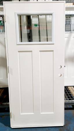 New 36" Craftsman Clear RH Outswing Fiberglass Exterior Entry Door 1