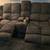 Dark Blue / Dark Gray Recliner Couch w/ Cupholders And Storage 4 thumbnail