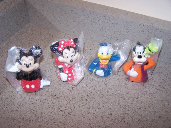 4 vintage - Mickey Mouse & Friends rubber Cake Toppers 1
