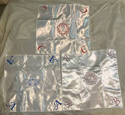 Chakra Note Embroidered Silks ~ Set of 3 1